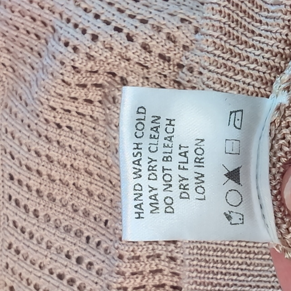 Revolve LPA Leo Off-Shoulder Open Knit Sweater Dusty Pink Small - Picture 6 of 8